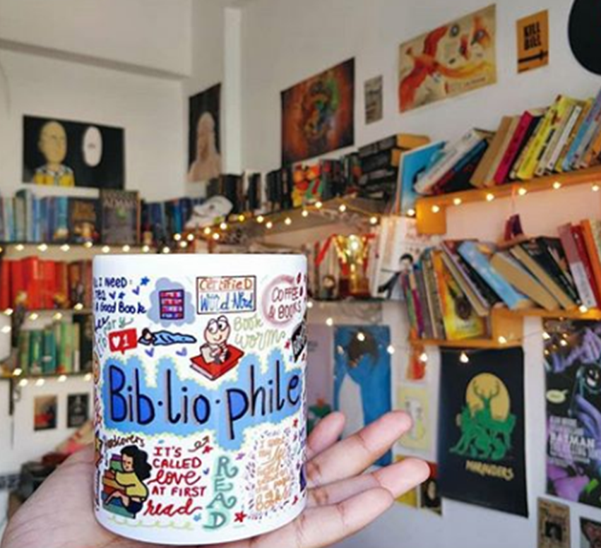 The Bibliophile Mug from The Doodle Soup by Keya Shah
