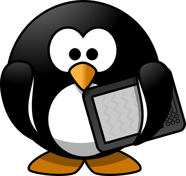 This shows a penguin holding an e-reader thus demonstrating that e-readers now have increased acceptability amongst children and younger readers as well.